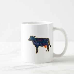 Cow Silhouette Tygraphy Phrases Heifer Fun Chris  Coffee Mug