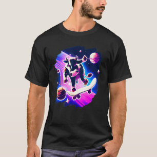 Cow Skateboarding in Outer Space Retro Vintage Ska T-Shirt