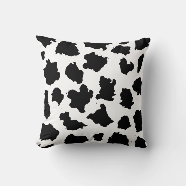 Cow Skin Black and White Pattern Cushion (Front)
