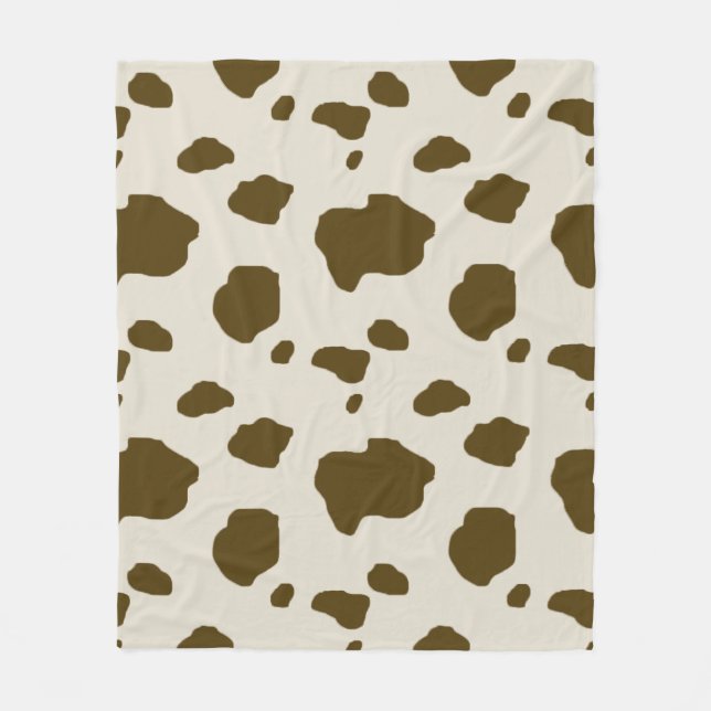 COW SKIN brown Fleece Blanket (Front)
