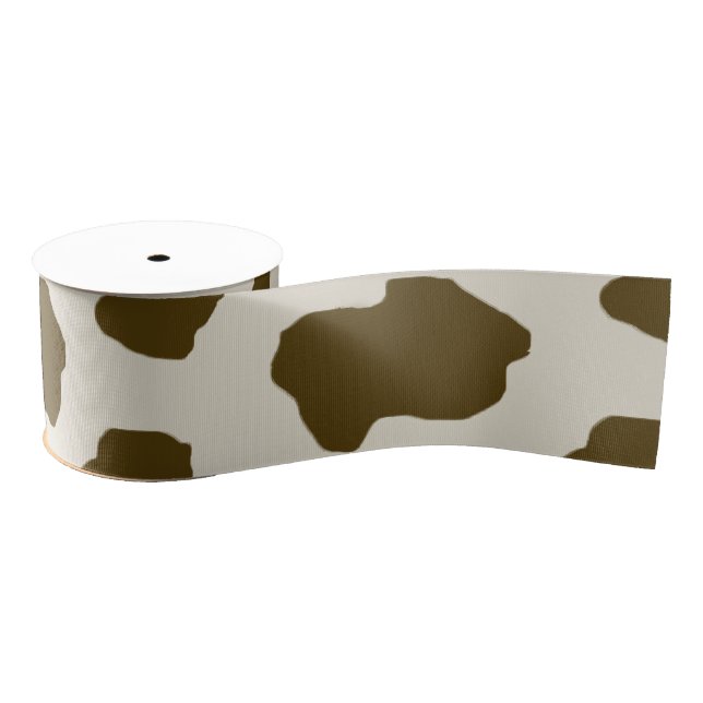 COW SKIN brown Grosgrain Ribbon (Spool)