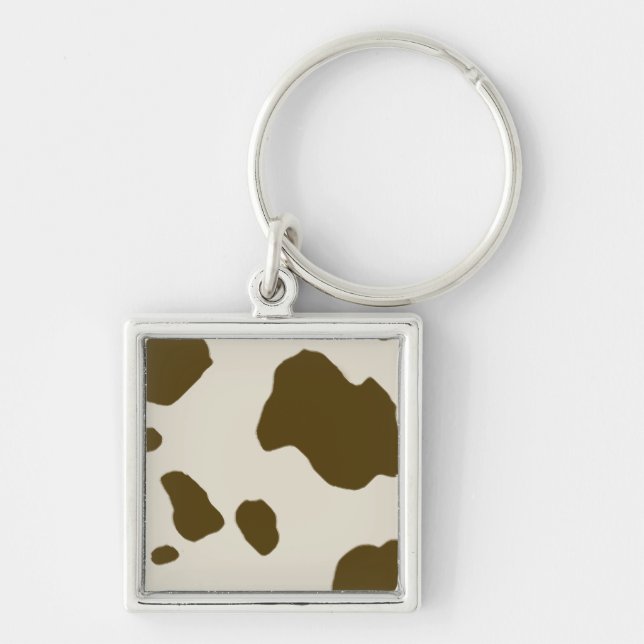 COW SKIN Brown Key Ring (Front)