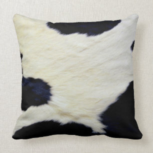 Cow Skin Fur Texture Black and White Customise Cushion