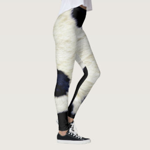 Cow Skin Fur Texture Black and White Customise Leggings