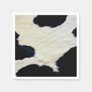 Cow Skin Fur Texture Black and White Customise Napkin