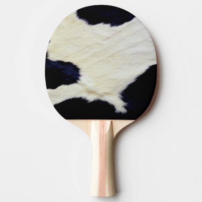 Cow Skin Fur Texture Black and White Customise Ping Pong Paddle (Front)