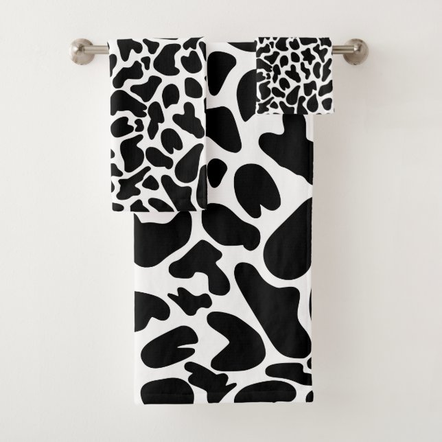 Cow Skin Pattern Elegant Bath Towel Set (Insitu)
