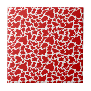 Cow Skin Red Colour Farm Animal Lovers Farmer Ceramic Tile