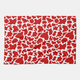 Cow Skin Red Colour Farm Animal Lovers Farmer Tea Towel