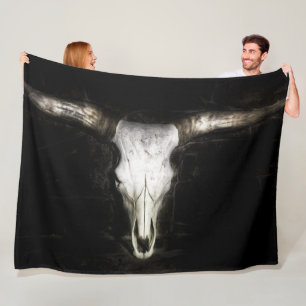 Cow Skull Fleece Blanket
