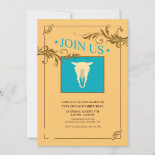Cow Skull Western-Theme Invitation