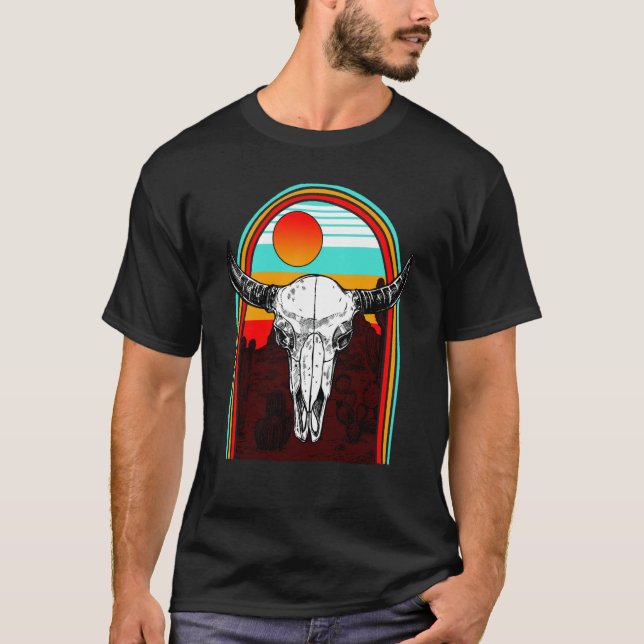 Cow Skulls Hippie Aztec Cow Fan  Farm Animal Cow F T-Shirt (Front)