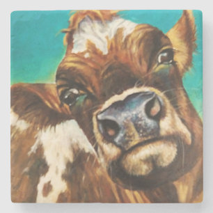 Cow Smootches Stone Coaster