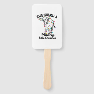 Cow & Snow Have Yourself A Mooey Little Christmas Hand Fan