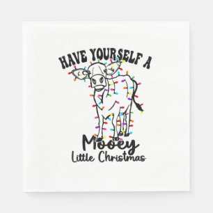 Cow & Snow Have Yourself A Mooey Little Christmas Napkin