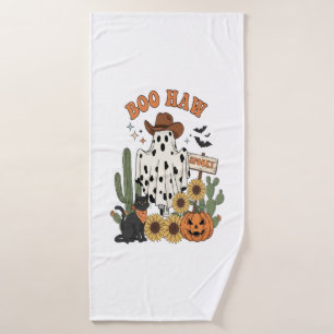 Cow Spot Ghost Western-Funny Halloween Bath Towel