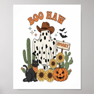 Cow Spot Ghost Western-Funny Halloween Poster