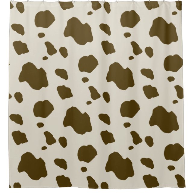 Cow Spots Brown Animal skin Print Shower Curtain (Front)