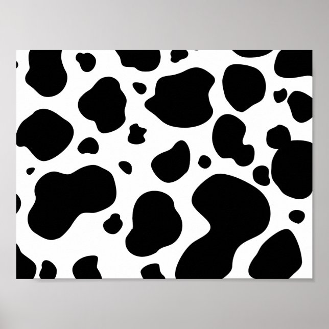 Cow Spots Pattern Black and White Animal Print (Front)