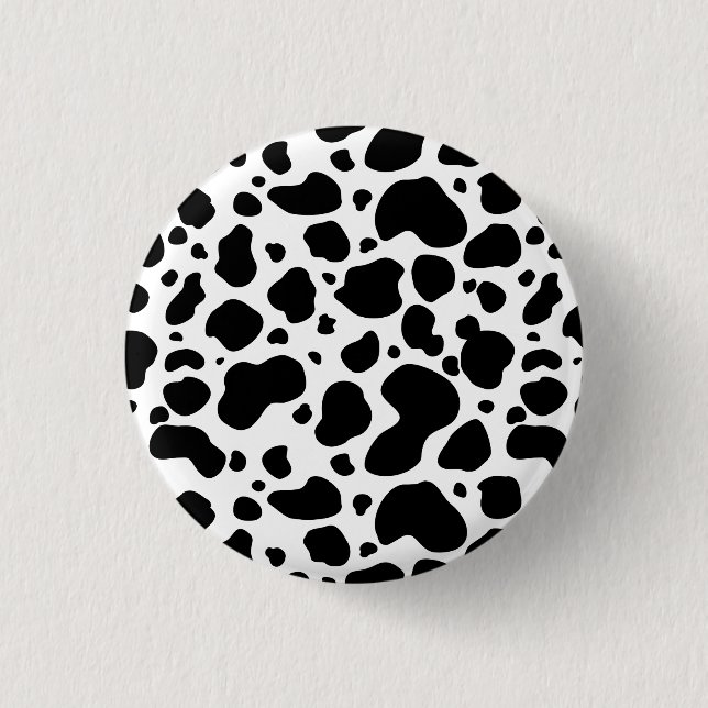 Cow Spots Pattern Black and White Animal Print 3 Cm Round Badge (Front)