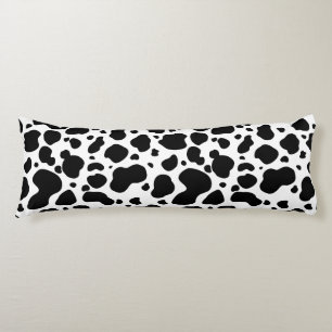 Cow Spots Pattern Black and White Animal Print Body Cushion