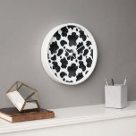 Cow Spots Pattern Black and White Animal Print Clock<br><div class="desc">Cow Spots Pattern Black and White Animal Print. Watercolor animal fur skin spotted. Elegant,  stylish and sophisticated cow pattern in black and white colour. Modern and trendy gift,  perfect for the animal print lover in your life.</div>