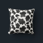 Cow Spots Pattern Black and White Animal Print Cushion<br><div class="desc">Cow Spots Pattern Black and White Animal Print. Watercolor animal fur skin spotted. Elegant,  stylish and sophisticated cow pattern in black and white colour. Modern and trendy gift,  perfect for the animal print lover in your life.</div>