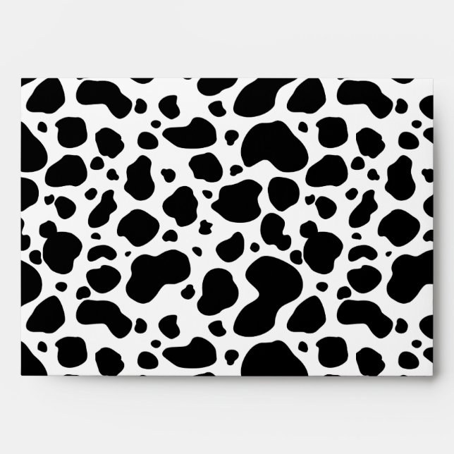 Cow Spots Pattern Black and White Animal Print Envelope (Front)