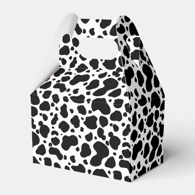 Cow Spots Pattern Black and White Animal Print Favour Box (Back Side)