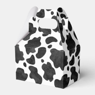 Cow Spots Pattern Black and White Animal Print Favour Box