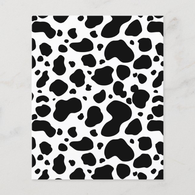 Cow Spots Pattern Black and White Animal Print Flyer (Front)