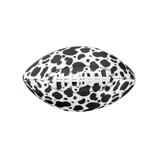 Cow Spots Pattern Black and White Animal Print Football (Front)