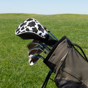 Cow Spots Pattern Black and White Animal Print Golf Head Cover