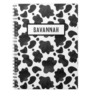 Cow Spots Pattern Black and White Animal Print Notebook
