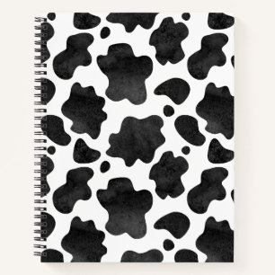 Cow Spots Pattern Black and White Animal Print Notebook