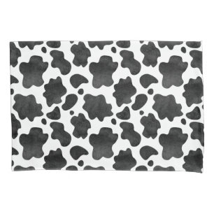 Cow Spots Pattern Black and White Animal Print Pillowcase