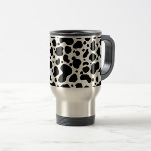 Cow Spots Pattern Black and White Animal Print Travel Mug