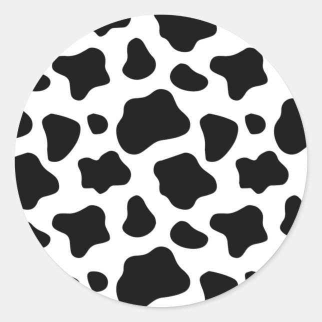 Cow Spots pattern Cows Animal print Classic Round Sticker (Front)