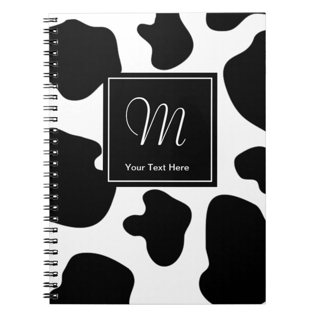Cow spots pattern notebook | Monogram animal print (Front)