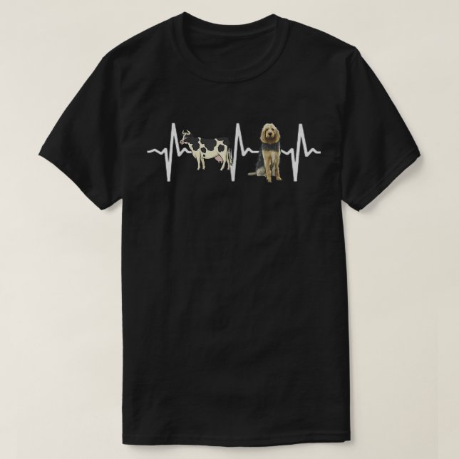 Cow Spotted Otterhound Heartbeat Dog Lover  T-Shirt (Design Front)
