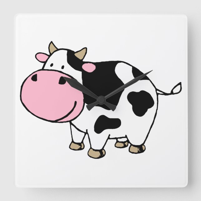 Cow Square Wall Clock (Front)