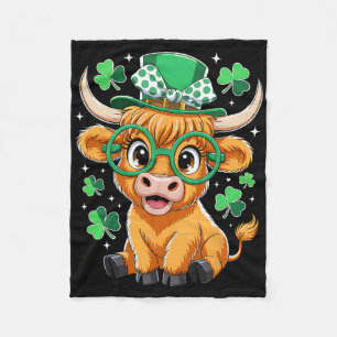 Cow St Patrick Day Funny Shamrock Irish Cow Lover  Fleece Blanket