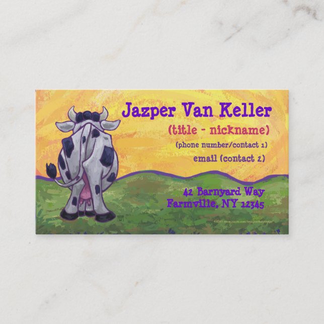 Cow Stationery Business Card (Front)