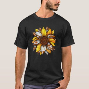 Cow Sunflower  Cow Girl Floral Heifer Farm T-Shirt