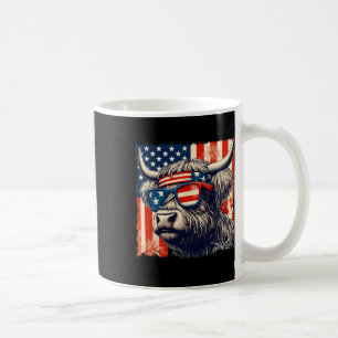 Cow Sungles American Flag 4th Of July Farmer  Coffee Mug