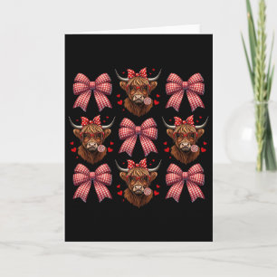 Cow Sungles Heart Coquette Bow Valentine Card