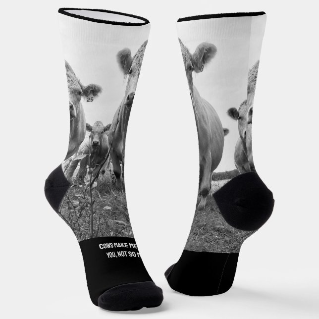 Cow Sustainable Premium Crew Socks (Angled)