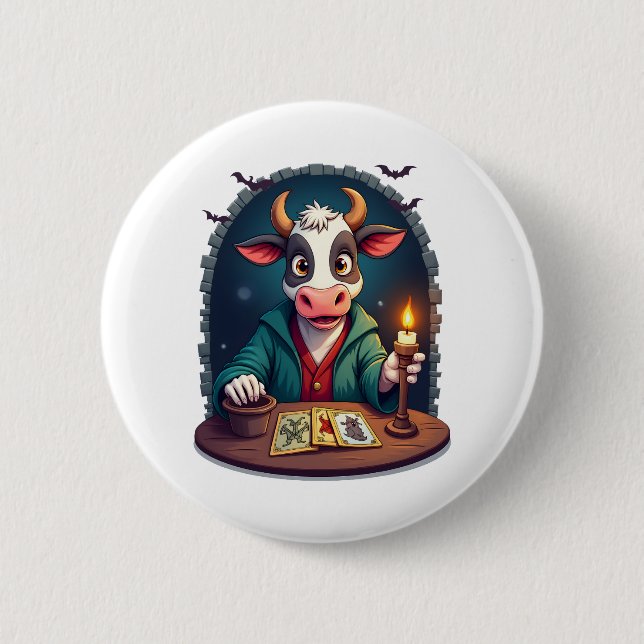 Cow Tarot of Terror 6 Cm Round Badge (Front)