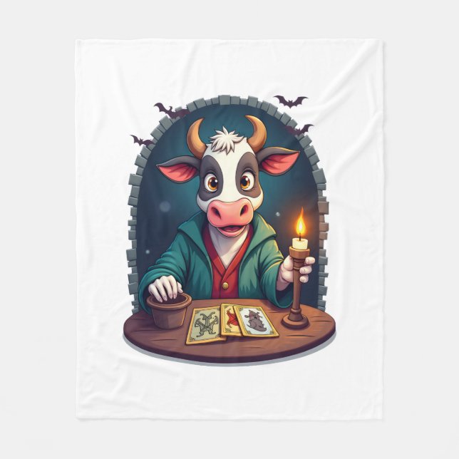 Cow Tarot of Terror Fleece Blanket (Front)