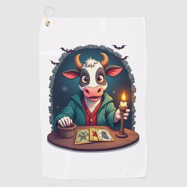 Cow Tarot of Terror Golf Towel (Front)